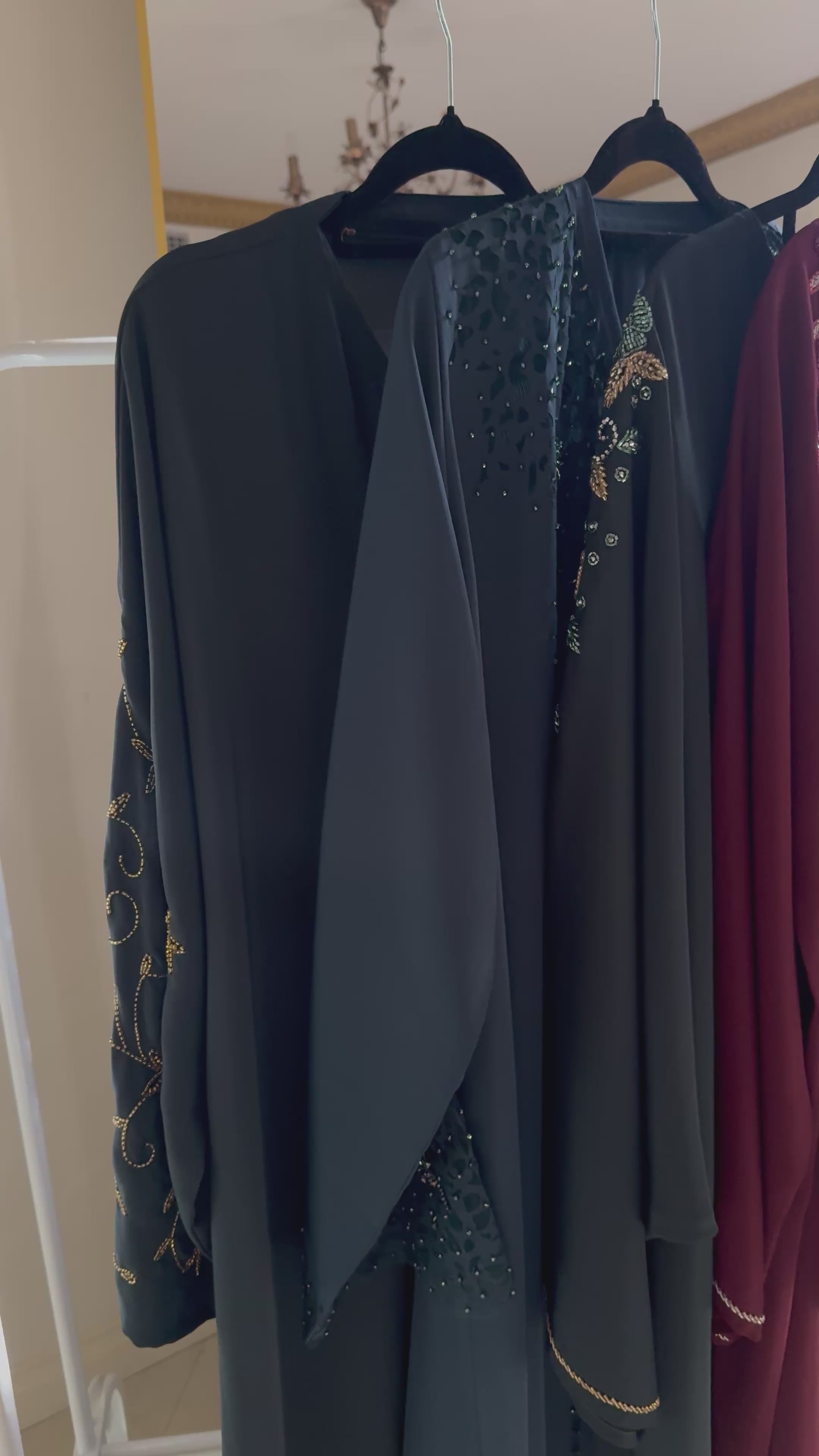 Hand beaded UAE abaya