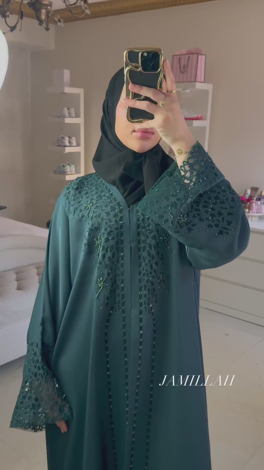 Hand beaded abaya